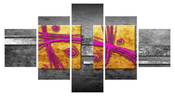 Obraz barevných čtverců na černém pozadí (125x70 cm)