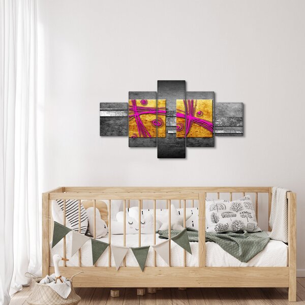 Obraz barevných čtverců na černém pozadí (125x70 cm)