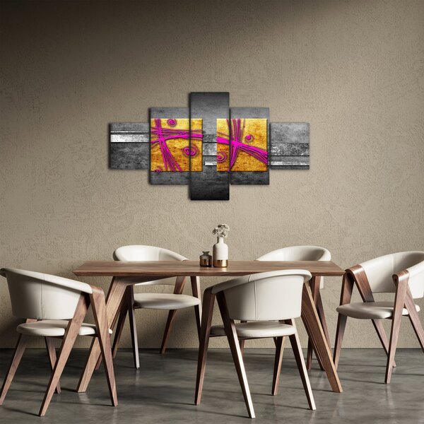 Obraz barevných čtverců na černém pozadí (125x70 cm)