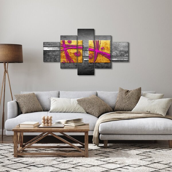Obraz barevných čtverců na černém pozadí (125x70 cm)