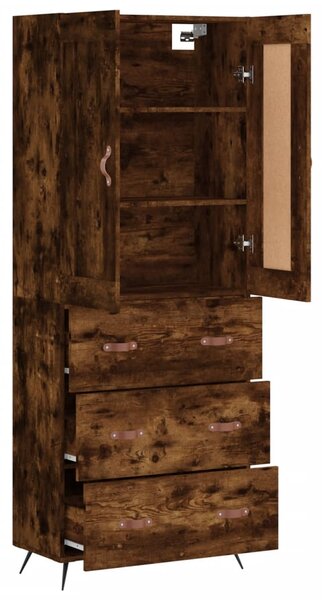 Skříň highboard kouřový dub 69,5 x 34 x 180 cm kompozitní dřevo 3199726