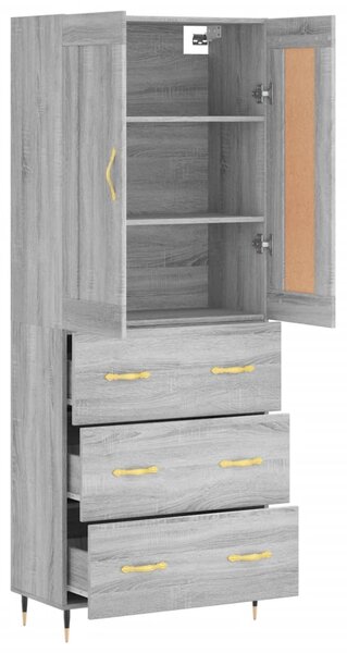 Skříň highboard šedá sonoma 69,5 x 34 x 180 cm kompozitní dřevo 3199735