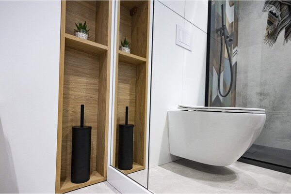 Laveo WC štětka Miri - ALM_750S, černá mat