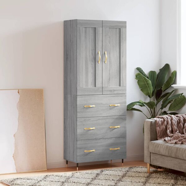Skříň highboard šedá sonoma 69,5 x 34 x 180 cm kompozitní dřevo 3199735