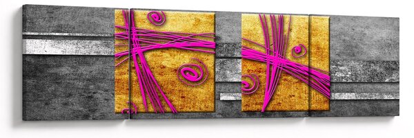 Obraz barevných čtverců na černém pozadí (170x50 cm)