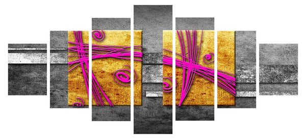 Obraz barevných čtverců na černém pozadí (210x100 cm)