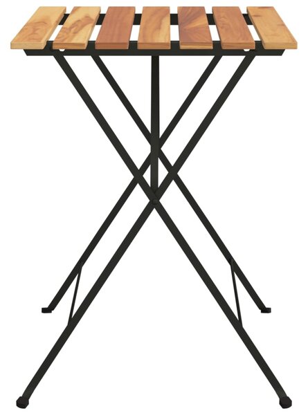 Skládací bistro stůl 55 x 54 x 71 cm masivní teak a ocel 319978