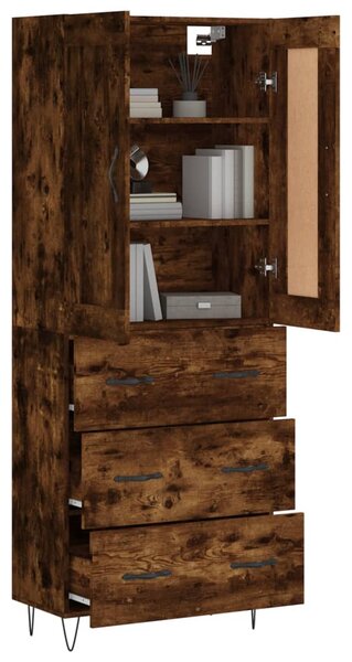 Skříň highboard kouřový dub 69,5 x 34 x 180 cm kompozitní dřevo 3199782