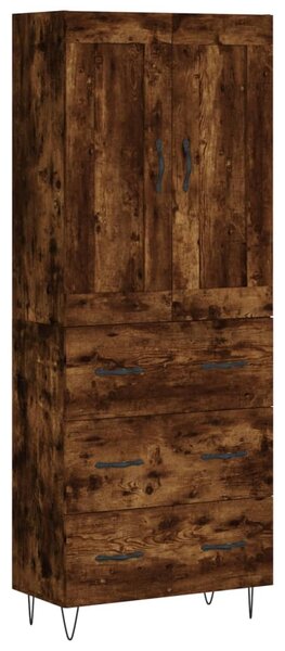 Skříň highboard kouřový dub 69,5 x 34 x 180 cm kompozitní dřevo 3199782