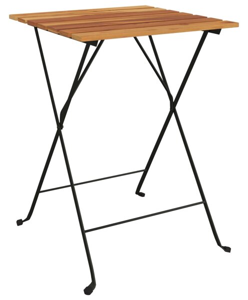 Skládací bistro stůl 55 x 54 x 71 cm masivní teak a ocel 319978