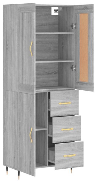 Skříň highboard šedá sonoma 69,5 x 34 x 180 cm kompozitní dřevo 3199799