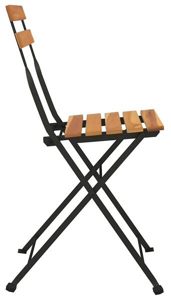 Skládací židle 2 ks, masivní dřevo, teak a ocel 319979