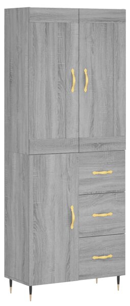 Skříň highboard šedá sonoma 69,5 x 34 x 180 cm kompozitní dřevo 3199799