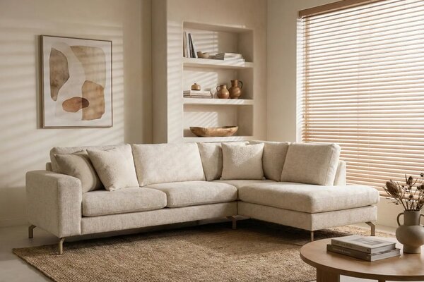 Housecraft Living Béžová rohová pohovka Glen 262 cm, pravá
