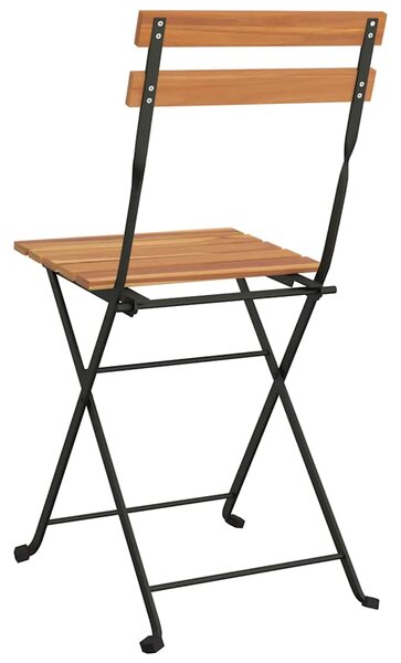 Skládací židle 2 ks, masivní dřevo, teak a ocel 319979