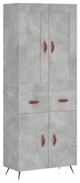 Skříň highboard betonově šedá 69,5x34x180 cm kompozitní dřevo 3199853
