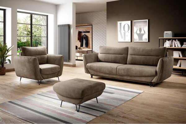 Eltap Obývací souprava Silva - pohovka + křeslo + taburet Materiál a barva potahu: Poco 10 - černá