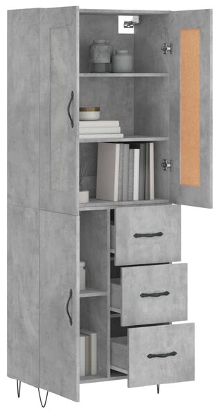 Skříň highboard betonově šedá 69,5x34x180 cm kompozitní dřevo 3199845
