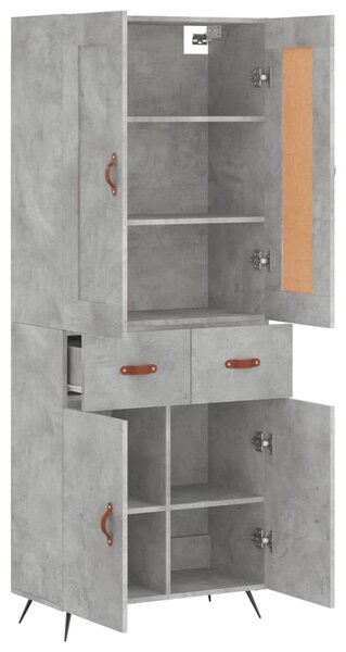 Skříň highboard betonově šedá 69,5x34x180 cm kompozitní dřevo 3199853