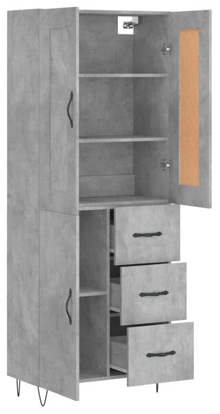 Skříň highboard betonově šedá 69,5x34x180 cm kompozitní dřevo 3199845
