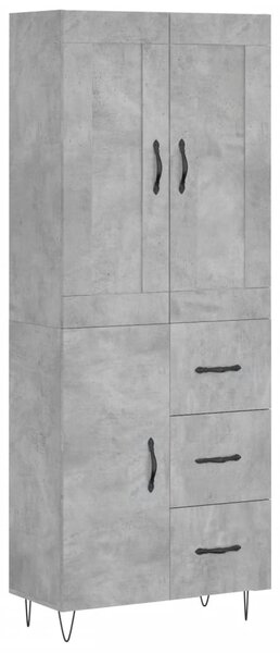Skříň highboard betonově šedá 69,5x34x180 cm kompozitní dřevo 3199845
