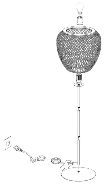 Eglo 43264 - Stojací lampa DEMBLEBY 1xE27/40W/230V