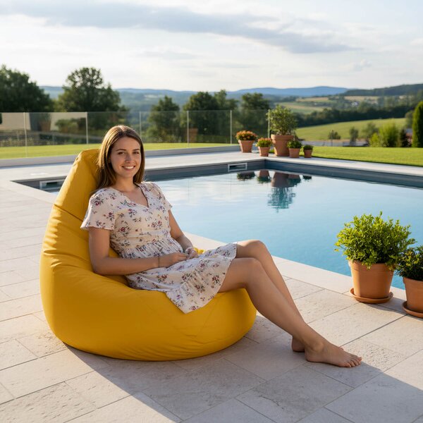 Venkovní sedací vak Primabag Glamour nylon outdoor žlutá