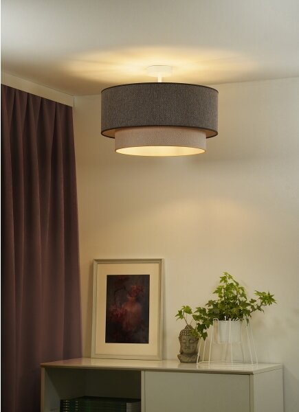 Duolla-Přisazený lustr BOHO ECO RECYCLING 1xE27/15W/230V pr. 45 cm hnědá/krémová