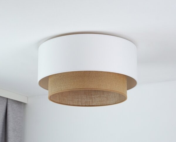 Duolla - Stropní svítidlo BOHO 1xE27/15W/230V pr. 45 cm bílá/hnědá