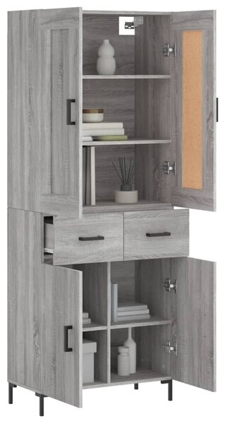 Skříň highboard šedá sonoma 69,5 x 34 x 180 cm kompozitní dřevo 3199879
