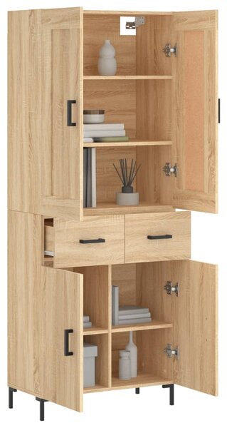 Skříň highboard dub sonoma 69,5 x 34 x 180 cm kompozitní dřevo 3199876