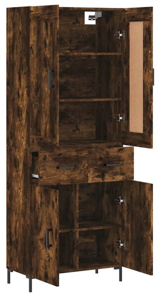 Skříň highboard kouřový dub 69,5 x 34 x 180 cm kompozitní dřevo 3199878