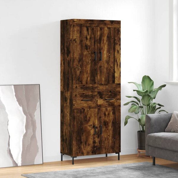 Skříň highboard kouřový dub 69,5 x 34 x 180 cm kompozitní dřevo 3199878