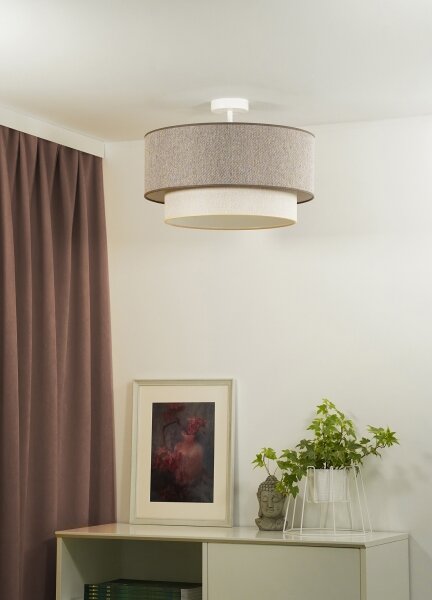 Duolla-Přisazený lustr BOHO ECO RECYCLING 1xE27/15W/230V pr. 45 cm hnědá/krémová