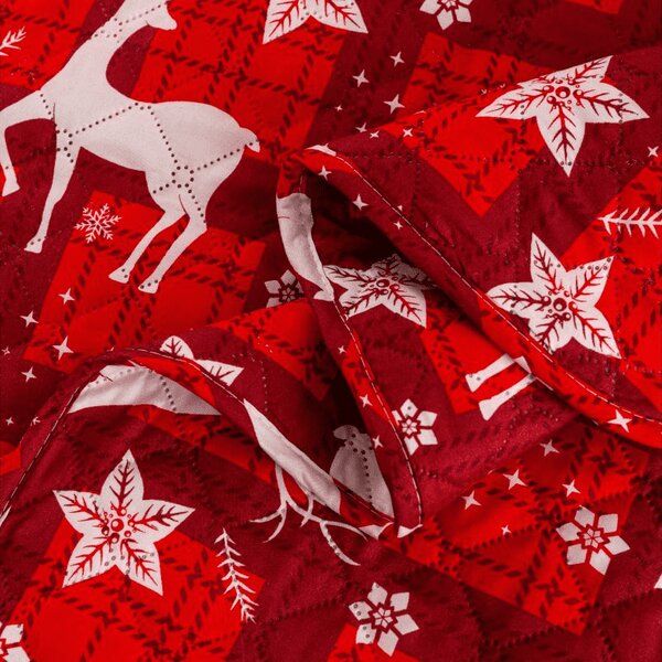 Přehoz na postel VELVET CHRISTMAS, červený Rozměr: 170 x 210 cm