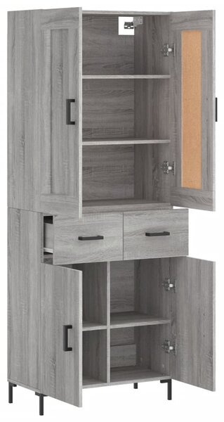 Skříň highboard šedá sonoma 69,5 x 34 x 180 cm kompozitní dřevo 3199879