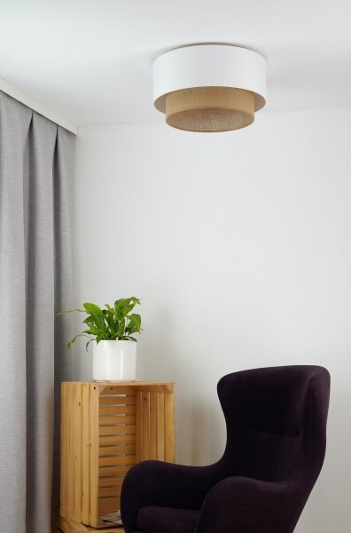 Duolla - Stropní svítidlo BOHO 1xE27/15W/230V pr. 45 cm bílá/hnědá