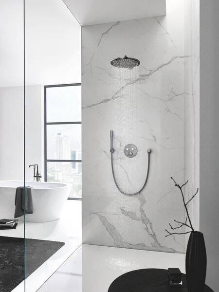 GROHE Rainshower Cosmopolitan 310 - Hlavová sprcha set 380 mm, 1 proud, kartáčovaný Hard Graphite 26066AL0