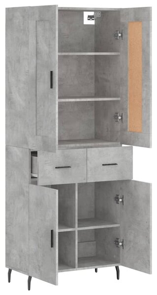 Skříň highboard betonově šedá 69,5x34x180 cm kompozitní dřevo 3199893