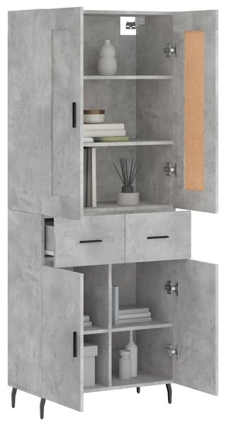 Skříň highboard betonově šedá 69,5x34x180 cm kompozitní dřevo 3199893