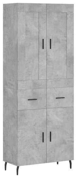 Skříň highboard betonově šedá 69,5x34x180 cm kompozitní dřevo 3199893