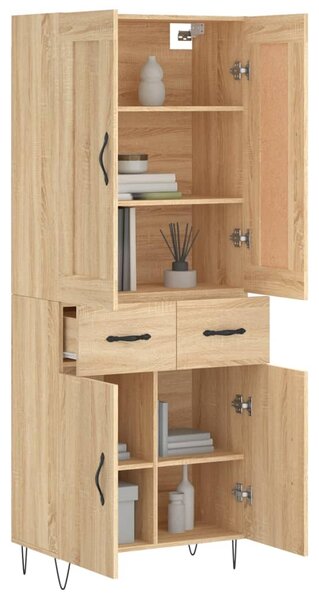 Skříň highboard dub sonoma 69,5 x 34 x 180 cm kompozitní dřevo 3199908