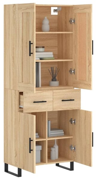 Skříň highboard dub sonoma 69,5 x 34 x 180 cm kompozitní dřevo 3199900