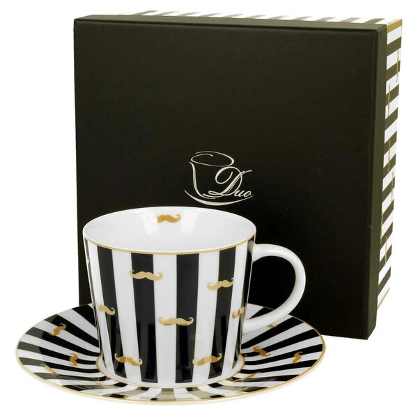 Porcelánový šálek s podšálkem Moustache 250 ml