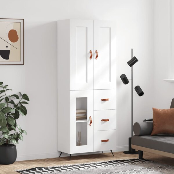 Skříň highboard bílá 69,5 x 34 x 180 cm kompozitní dřevo 3199913