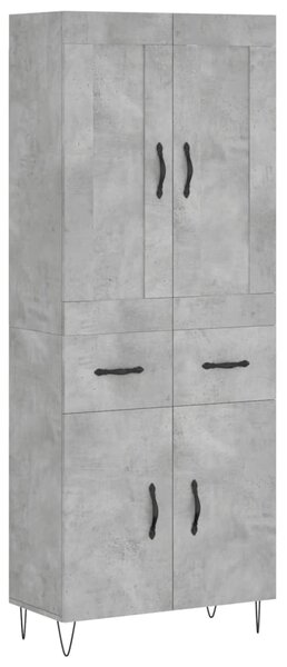 Skříň highboard betonově šedá 69,5x34x180 cm kompozitní dřevo 3199909