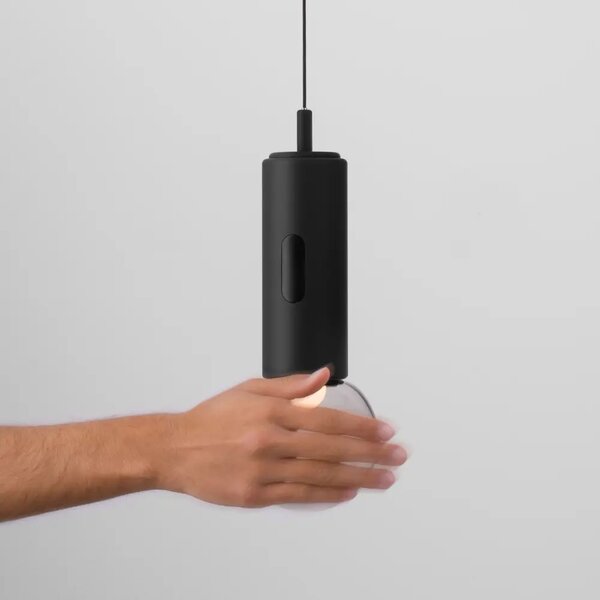 Nova Luce Černé kovové závěsné LED světlo Chronos 12 cm