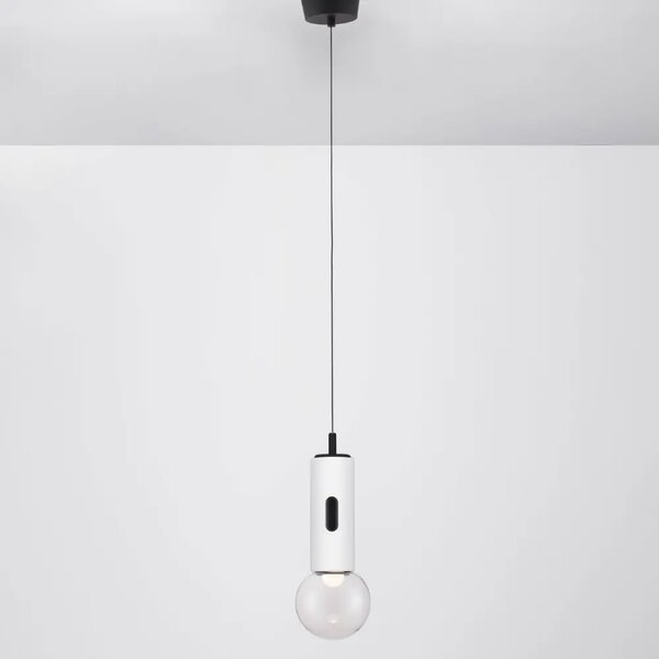 Nova Luce Bílé kovové závěsné LED světlo Chronos 12 cm