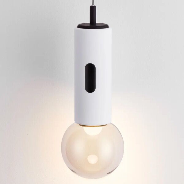 Nova Luce Bílé kovové závěsné LED světlo Chronos 12 cm