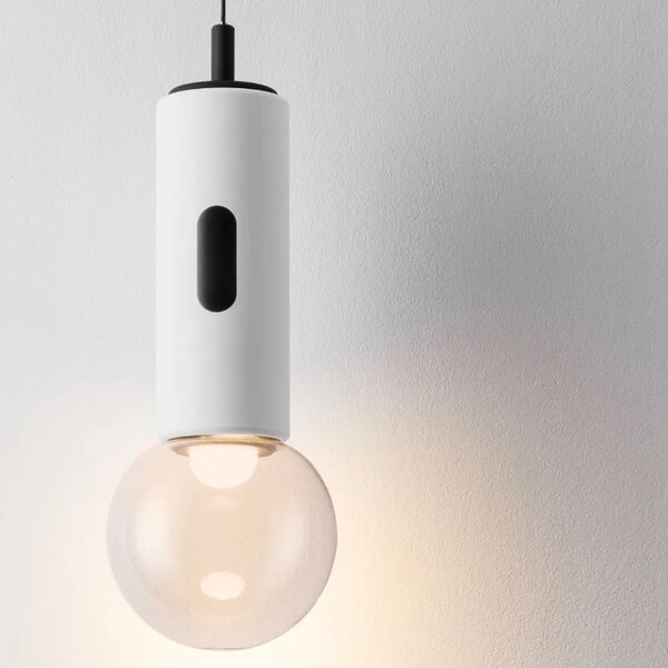 Nova Luce Bílé kovové závěsné LED světlo Chronos 12 cm